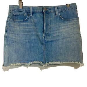 J BRAND Women’s Bonny Button Fly Mini Denim Skirt Light Blue Wash 27 Inch EUC